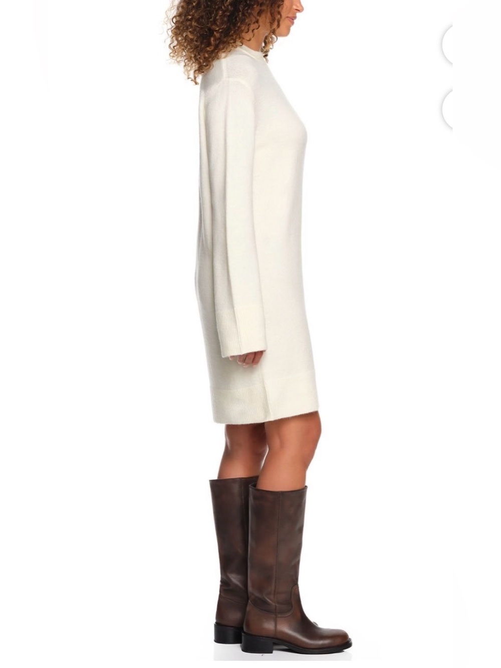 NWT Land’s End White Sweater Dress, Long Sleeve Crewneck, Size S - Picture 2 of 7